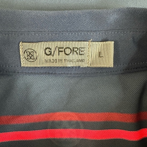 G/FORE Offset Stripe Pique Golf Polo Erin Hills golf size large - Picture 3 of 5